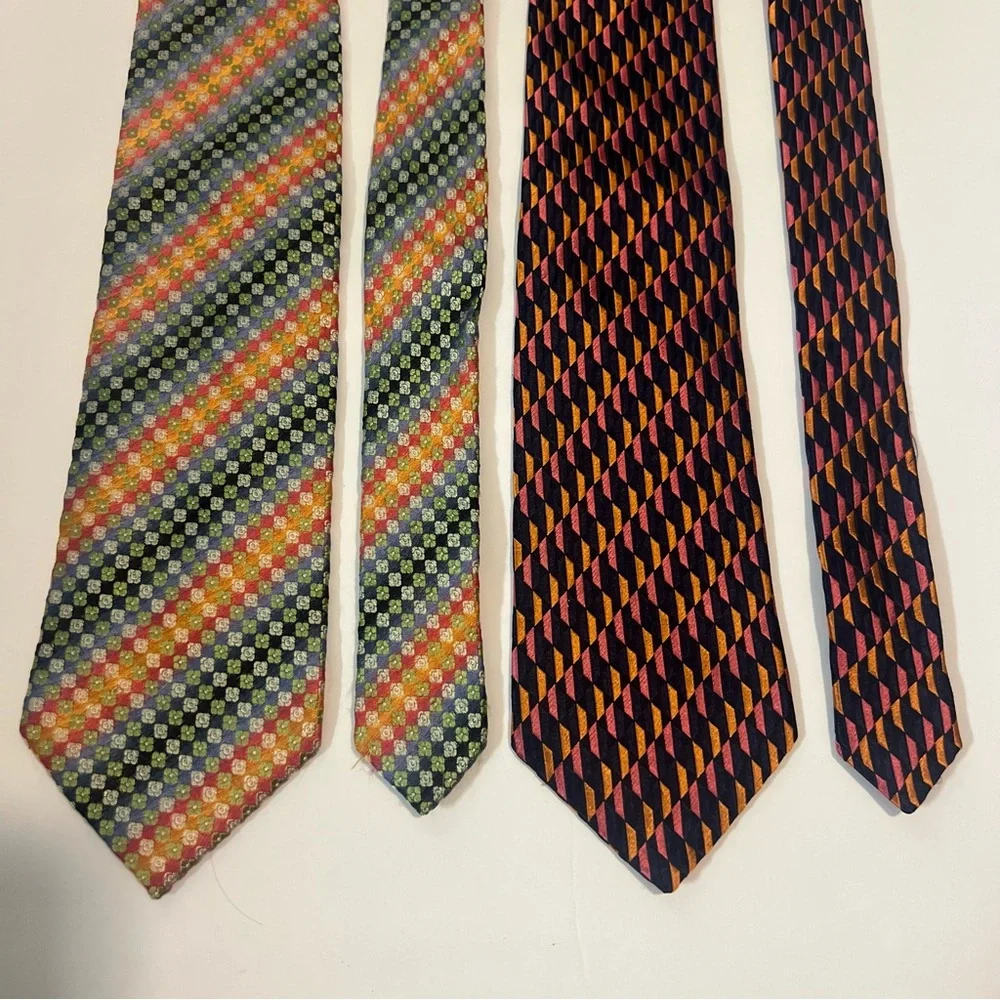 Bolgheri, Multicolor, Vibrant, Patterned,‎ 100% silk, XL size, Men's Ties